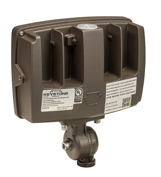 35 / 25 / 15W LED Flood Light feat. Power Select & Color Select. Rectangular Series 4 with Built-in Photocell. 120-277V - alternate image 2