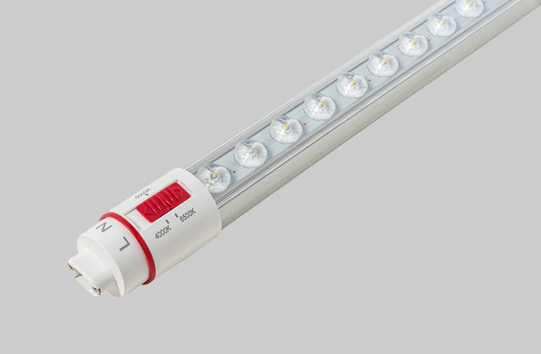 24in 10W LED Sign Tube, Double Sided, Clear Optical Lens, Color Select (3CCT-4000 / 5000 / 6500K), Double & Single Ended - main product image