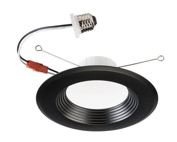5” / 6" Baffled Circular LED Residential Retrofit | Black Trim | Power Select 14 / 10 / 8W | Color Select 2700 / 3000 / - main product image