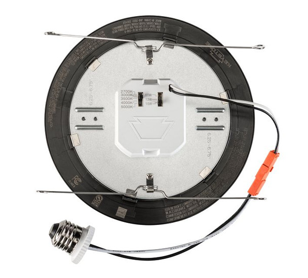 5” / 6" Baffled Circular LED Residential Retrofit | Black Trim | Power Select 14 / 10 / 8W | Color Select 2700 / 3000 / - alternate image 2
