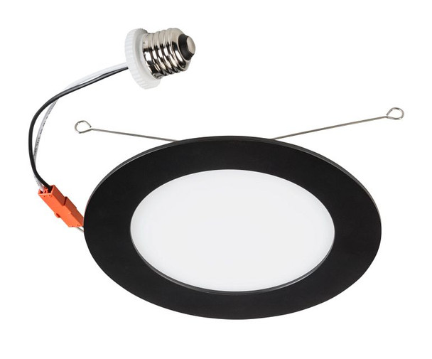 6" LED Slim Wafer Downlight Retrofit | Black Trim | Power Select 15 / 13 / 11W | Color Select 2700 / 3000 / 3500 / 4000 - main product image