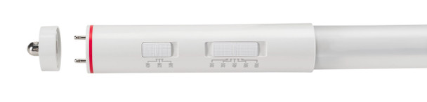 40W LED T8 Lamp, 8ft Long, Glass Coated Construction, 5CCT Selectable (30 / 35 / 40 / 50 / 6500K), 3 Power Level Select - alternate image 2