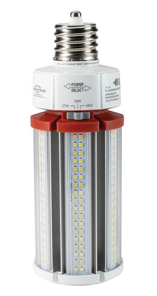 LED HID Replacement lamp feat. Power Select & Color Select. 45 / 36 / 27W, 3000 / 4000 / 5000K, 120-277V Input, EX39 Bas - alternate image 3
