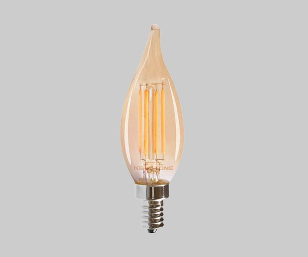 Bent Tip Chandelier Filament bulb, 60W Equivalent, CA11 shape, E26 Candelabra base, 2200K, 80 CRI, Amber - main product image