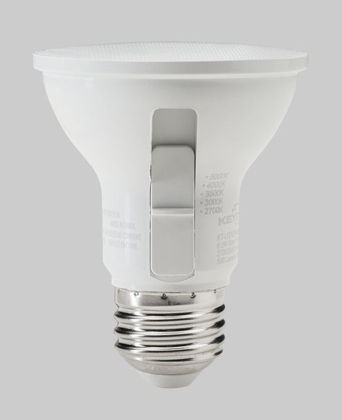 6.5W PAR20 Flood | 50W equivalent | 40 deg beam angle | E26 medium base | Color Select 27 / 30 / 35 / 40 / 50K | 120V in - main product image