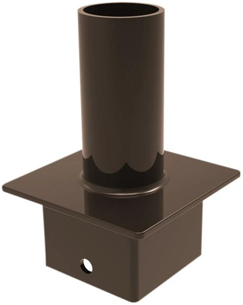 Pole Mount Single 2 3 / 8" Tenon, Top Mount Vertical for 4" Square Pole, Bronze - main product image
