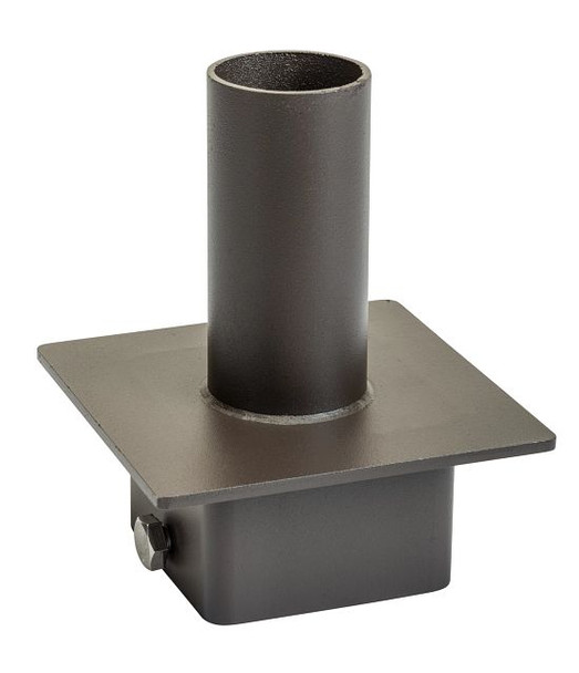 Pole Mount Single 2 3 / 8" Tenon, Top Mount Vertical for 5" Square Pole, Bronze - main product image