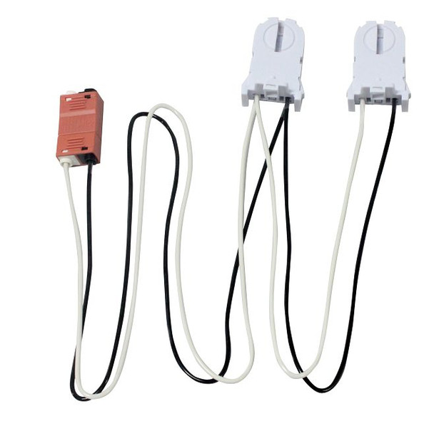 Wiring Harness for LED tubes. (2) Pre-Wired Tall, Non-Shunted Sockets with Power Disconnect - main product image
