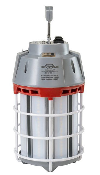 LED Temporary Jobsite Fixture. Power Selectable 60 / 80 / 100W, 6,800-10,000 lumen, 5000K. Diffused Lens. Includes 6ft P - main product image