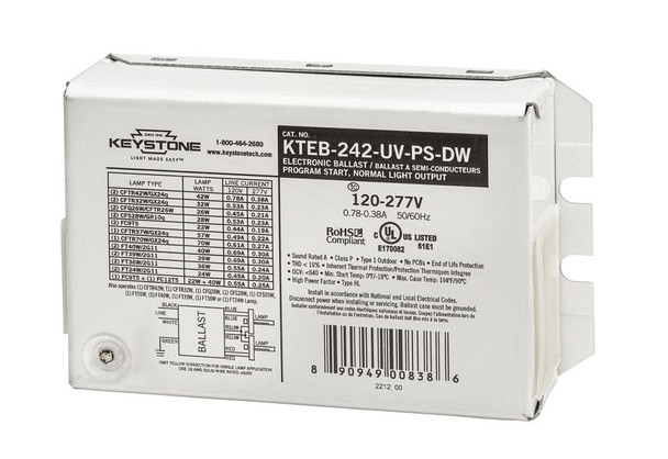 1 or 2x42W CFL or 1 or 2x 40W Biax, 120-277V, Program Start, End of Life Protected, Carton Pack - main product image