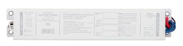 LED Driver for External Drive Type C LED tubes, Runs 3 or 4 of the KT-LED12T5HO-24G-8xx-E / G2 lamps, 120-277V Input, 0 - main product image