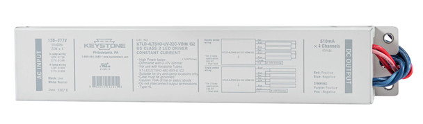 LED Driver for External Drive Type C LED tubes, Runs 3 or 4 of the KT-LED22T5HO-48G-8xx-E / G2 lamps, 120-277V Input, 0 - main product image