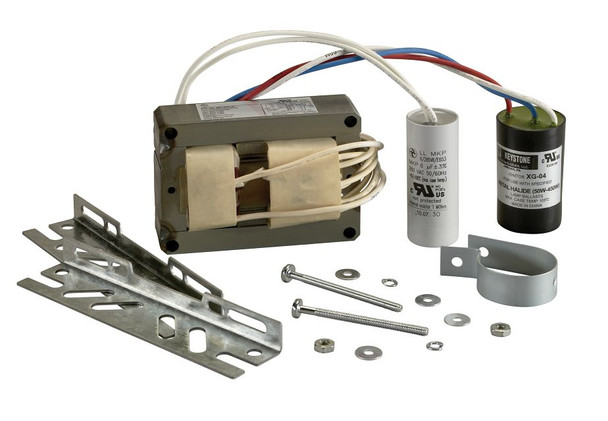 50W Metal Halide, Quad Tap (120 / 208 / 240 / 277V), Ballast Replacement Kit with Capacitor, Ignitor, Mounting brackets - main product image