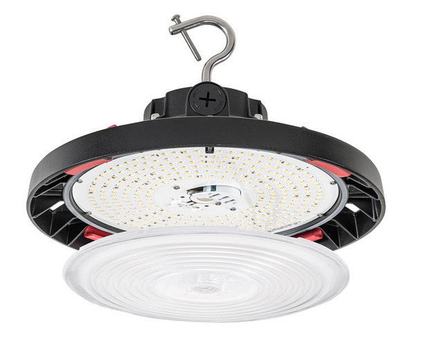 200W Power & Color Selectable Round Highbay with Optic Swap |200W / 150W / 100W | Includes (2) lens types, Standard 90 d - main product image