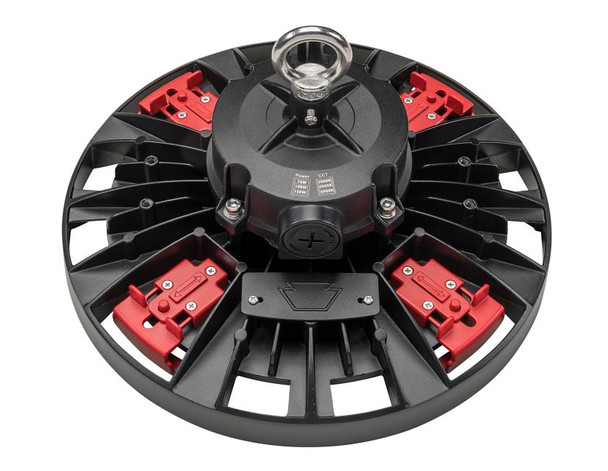 200W Power & Color Selectable Round Highbay with Optic Swap |200W / 150W / 100W | Includes (2) lens types, Standard 90 d - alternate image 3