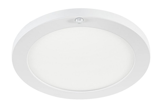 9" Round LED Closet Rated Surface Mount Downlight with Integrated PIR Sensor | Power Select 14 / 12W | Color Select 2700 - main product image