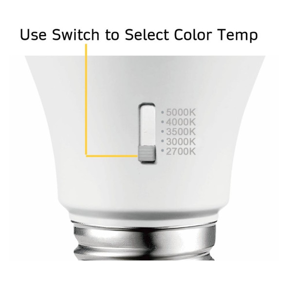 ProLED Select A19 LED Lamp, 6W, E26 Base, 90 CRI, 2700K-3000K-3500K-4000K-5000K, Dimmable, Title 20