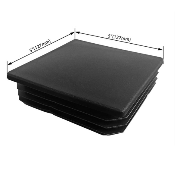 Straight Square Steel Pole Replacement Cap, 5" Square, Dark Bronze, Plastic