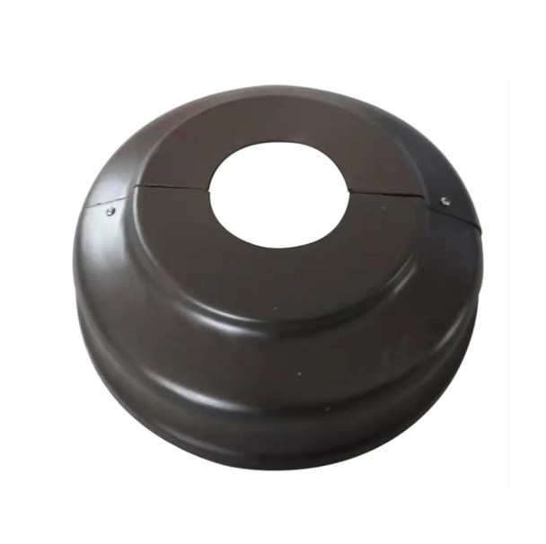 Straight Round Steel Pole Install Base Shield, 4" diameter, Dark Bronze