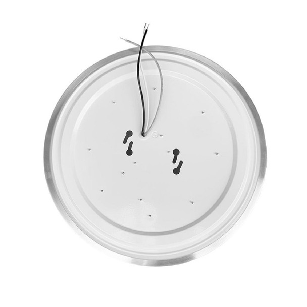 Flushmount Slim Drum Fixture, 15", Brushed Nickel Trim, Selectable CCT 2700K/3000K/3500K/4000K/5000K, 25W, 1750lm, 120V, Triac Dimming, White Plastic Lens