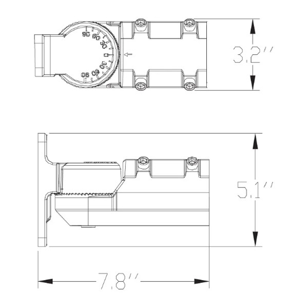 Halco SekTor Slipfit Knuckle Mount, White, for 100W-300W SekTor Area Light