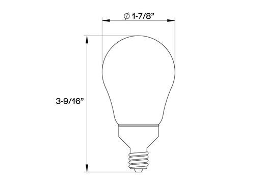 Decorative LED Filament A15 Lamp, 8.8W, Frosted, E12 Base, Dimmable
