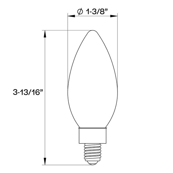 Decorative LED Filament B11 Lamp, 6W, Clear, Filament LED Gen 4, 2700K|3000K|5000K, E12 Base, Dimmable, Title 24