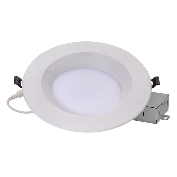 8" Recessed Can Light, 21W, 1700lm, 5CCT Selectable 2700K/3000K/3500K/4000K/5000K, 90CRI, Deep Regress Baffle/Smooth Trim, IC Rated, JA8 Compliant, Title 24 Compliant