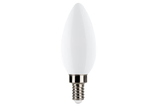 Decorative LED Filament B11 Lamp, Lumen Selectable, Frosted, Filament LED Gen 4, E12 Base, Dimmable