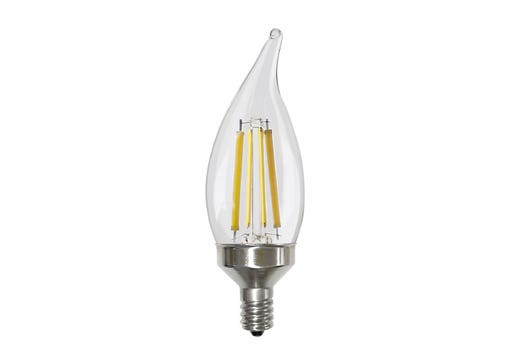 Decorative LED Filament CA11 Lamp, 9W, Clear, Filament LED Gen 4, E12 Base, Dimmable