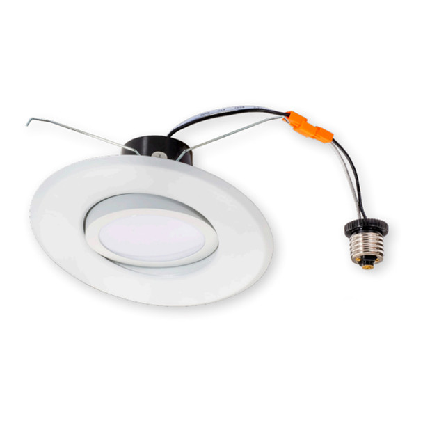 Topaz Designer LED Recessed Downlight, 5"/6", 12W, 4000K, 1100lm, 90CRI, White, Gimbal, Dimmable