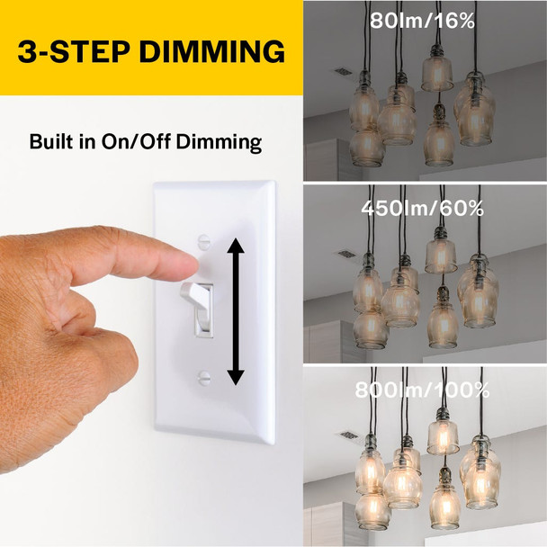 Decorative LED Filament CA11 Lamp, Lumen Selectable, Frosted, Filament LED Gen 4, E26 Base, Dimmable