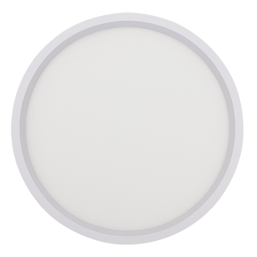 GlobaLux RDL LED Round Low Profile Flush, 7", 15W, 120V Dimming, 3000K, 90CRI, White, Bulk, Emergency Test Button