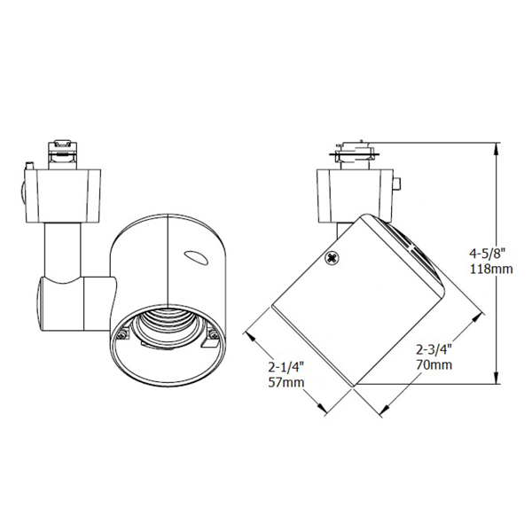 Lum-Tech HV303 Ultimate Universal Track Luminaire, E26 Medium Base, 120V, PAR38 150W Max, cULus Listed