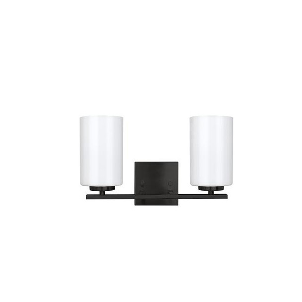 Burling 2-Light Vanity, Frosted White Glass, 2 x 60W, 120V, Medium Socket, Brushed Nickel|Black|Aged Brass