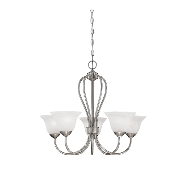 Millennium Lighting Main Street Five Light Chandelier, Satin Nickel, 5-Light, Medium (E26) Base, 120V