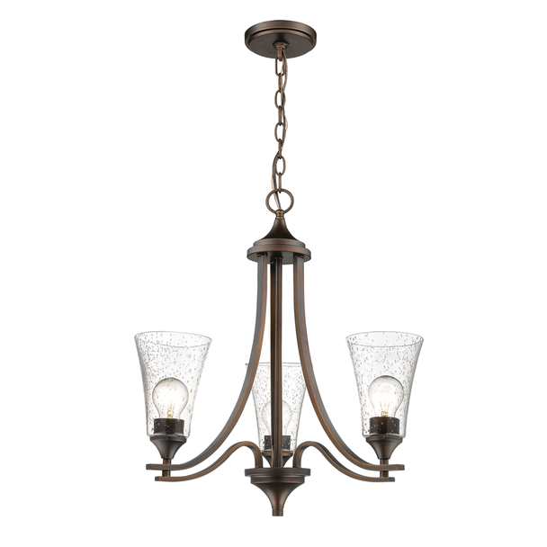 Millennium Lighting Natalie Three Light Chandelier, Rubbed Bronze, 3-Light, Medium (E26), 120V