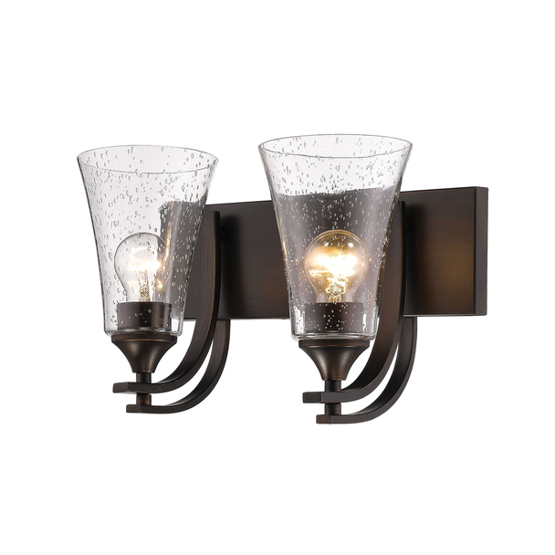 Millennium Lighting Natalie 1492 Two Light Vanity, Rubbed Bronze, 2-Light, Medium (E26) Base, 120V