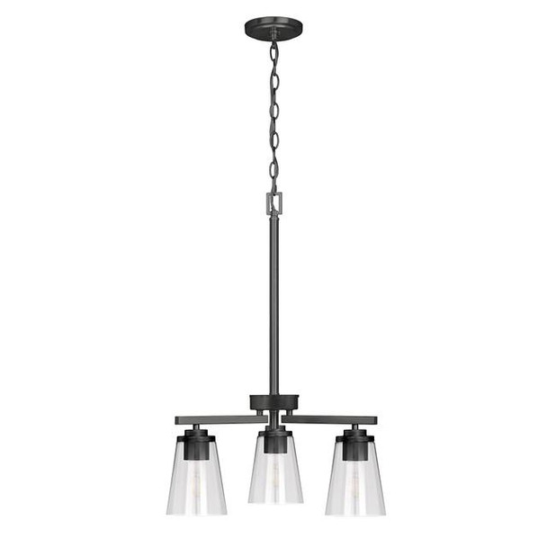 Craydon Chandelier, 3-Light, Frosted White Glass, Black|Brushed Nickel|Aged Brass, 19"W x 19"H, Medium Base, 120V