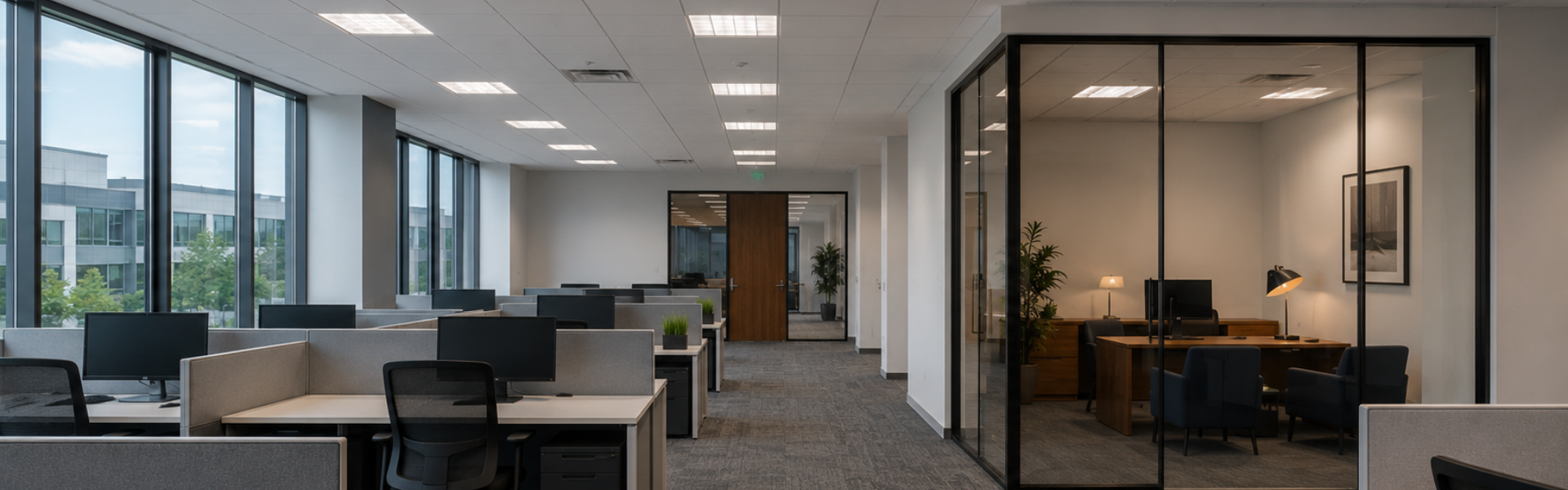 open plan and private office lighting guide