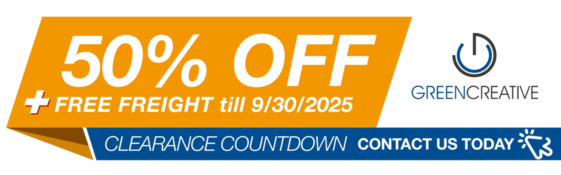 Green Creative Stock Clearance Sale:  50% Off + Free Shipping!