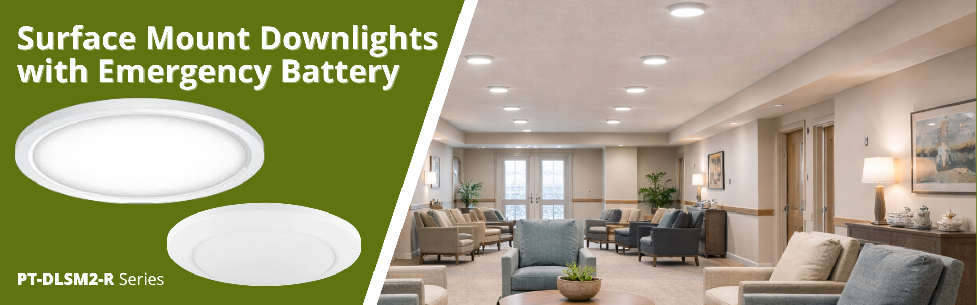 Surface Mount Downlights with Emergency Battery: A Solution for Corridors, Stairwells, and Tight Ceiling Spaces