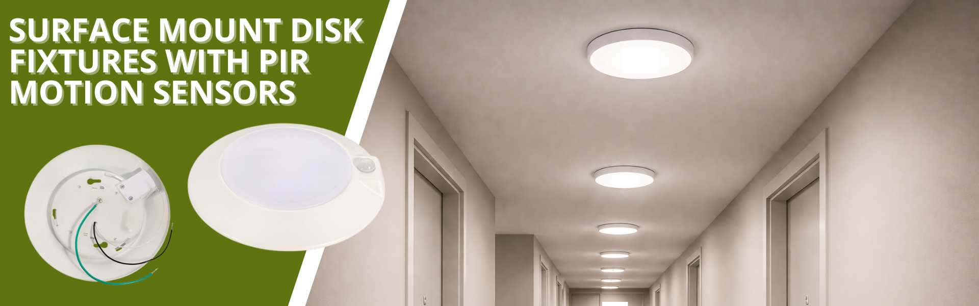 Surface Mount Disk Fixtures with PIR Motion Sensors for Commercial Projects