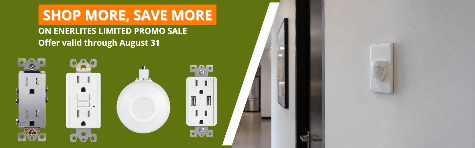 Enerlites Trade Pricing This August: GFCI, Sensor, and USB Receptacles