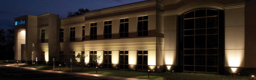 Flood Lighting on Building Exterior