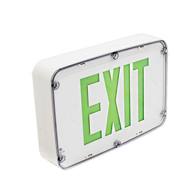 NEMA 4X LED Double Face Plate Exit Sign, White