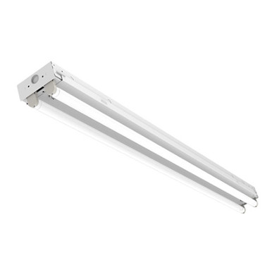 T8 LED Strip Fixture, 8ft, 4 Lamp, White Aluminum Reflector, Unshunted ...