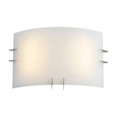 Wall Sconce, Satin Nickel, Frosted Glass, Built-in Emergency Light, Bi