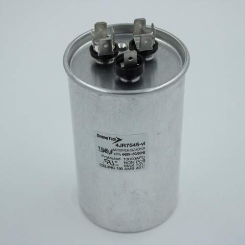 Round Motor Dual Run Capacitor 45+7.5MF, 440V