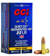 CCI Ammunition Quiet-22 Segmented HP .22 Long Rifle 40 Grain Segmented Hollow Point Rimfire 50Box - 970